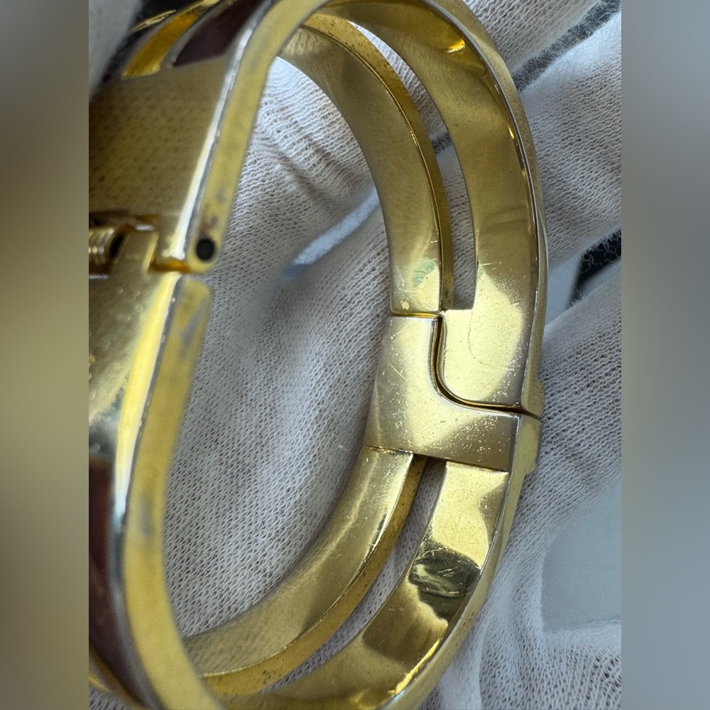 Loewe Vintage L-logo double cuff embossed bangle bracelet with COA - Picture 10 of 14